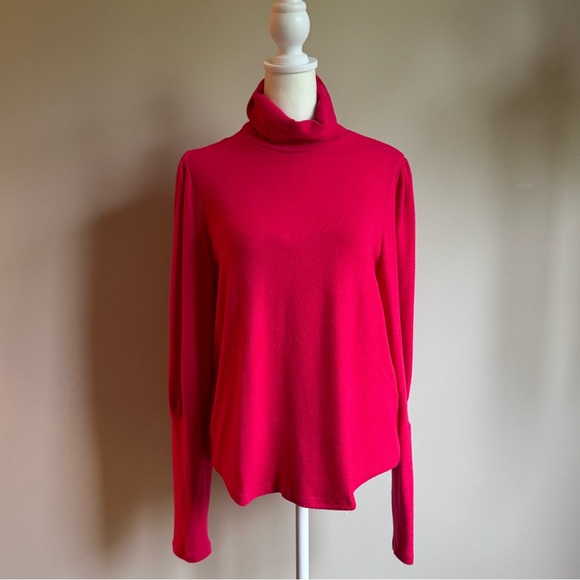 Anthropologie Women’s Pink Cecilia Sleeve Turtleneck Sweater Size Medium - Picture 4 of 8